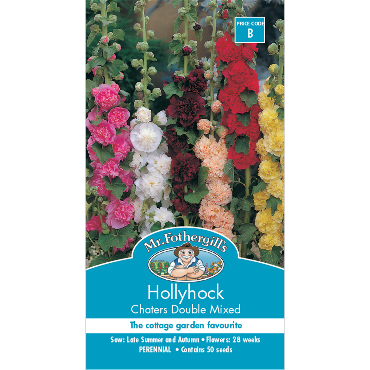 Mr Fothergill S Hollyhock Seeds - Double Flower - 240cm - Hardy Perennial