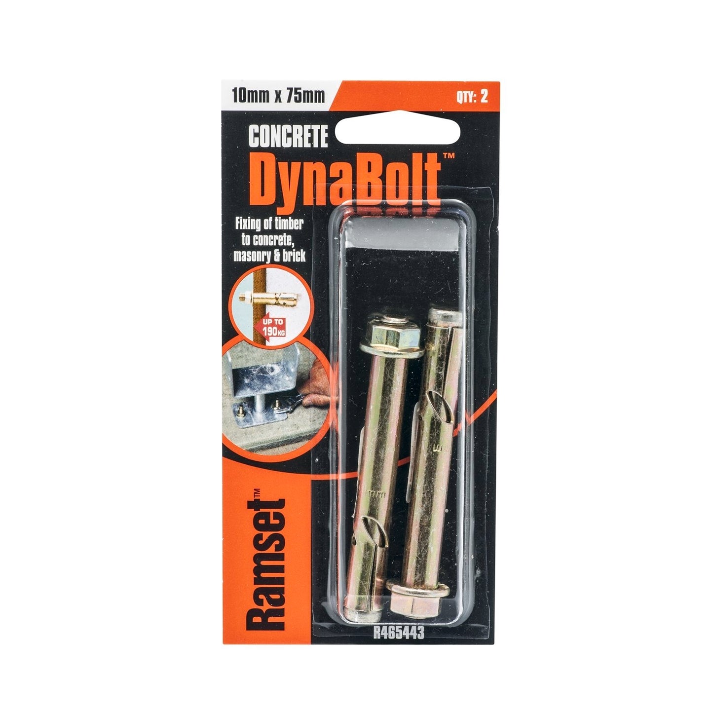 Ramset DynaBolt Plus - 10 x 75mm - 4 Pack