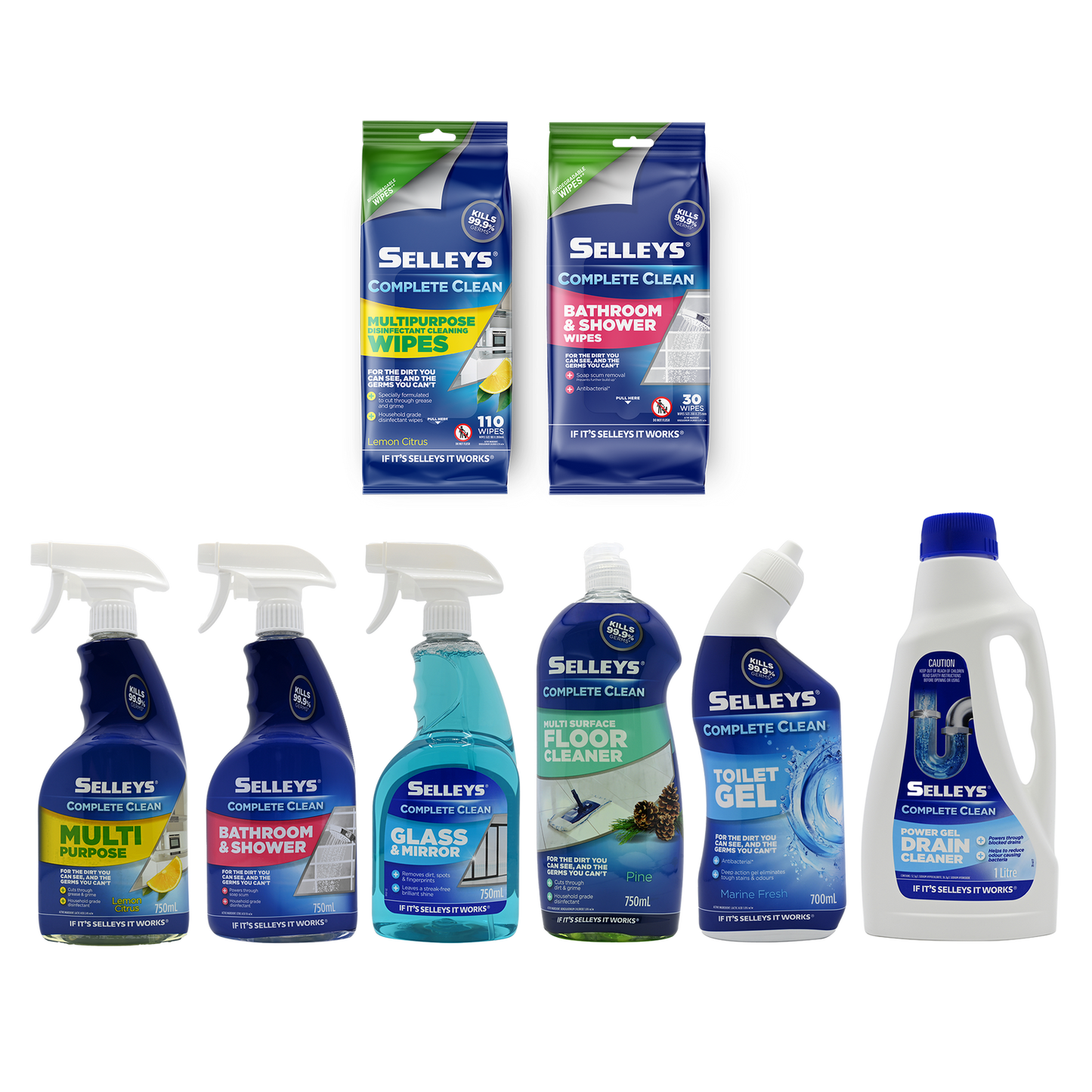 Selleys Complete Clean Bathroom and Shower Wipes - 30 Pack