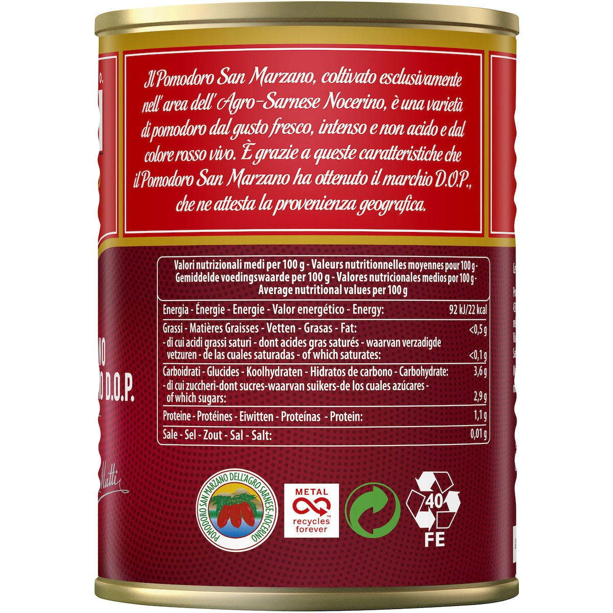 Mutti San Marzano Peeled Tomatoes Whole 400g
