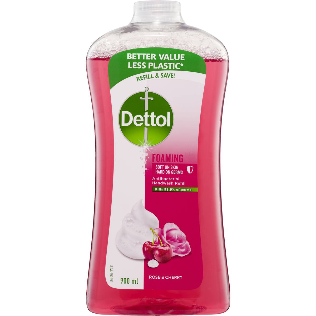 Dettol Antibacterial Foam Hand Wash Refill Rose & Cherry 900ml