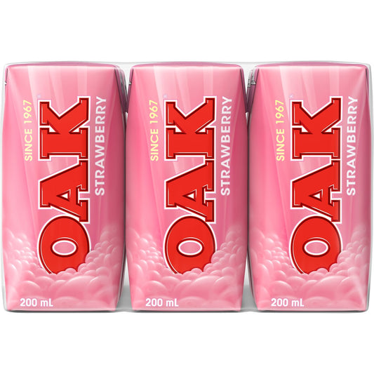 Oak Strawberry Milk 200ml X 6 Pack