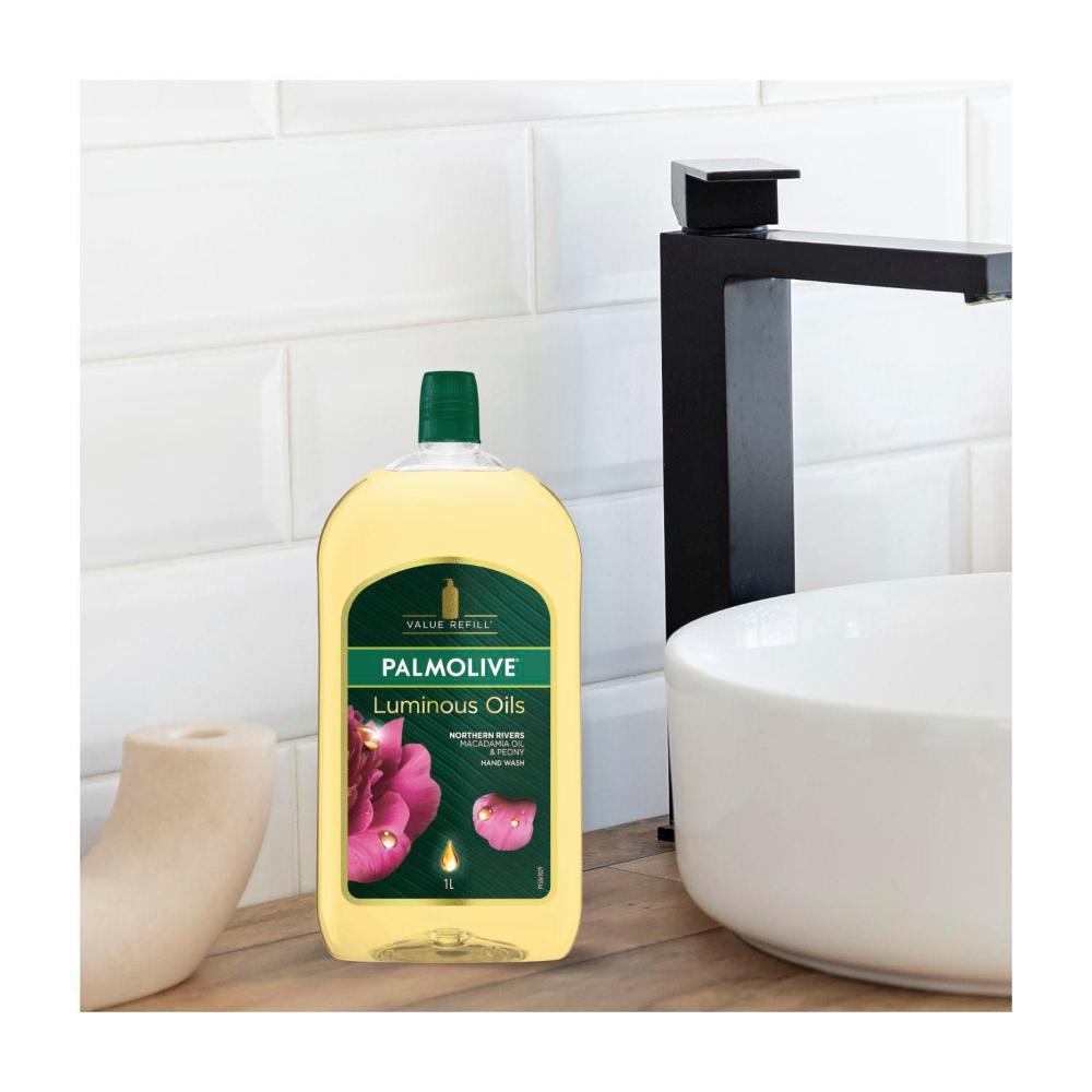 Palmolive Hand Wash Luminous Oil Macadamia & Peony Refill - 1L
