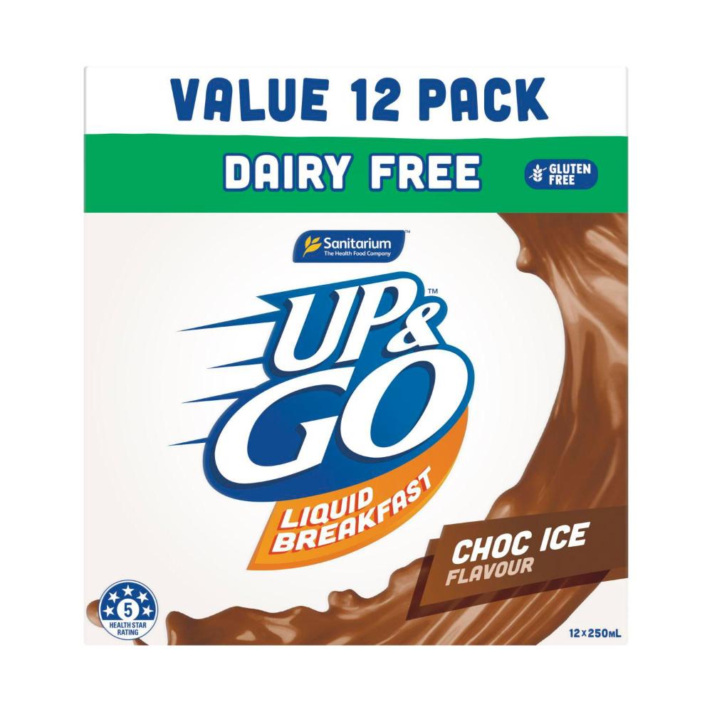 Sanitarium Up&go Liquid Breakfast Fridge Pack Dairy Free Choc 12x250ml - 3L