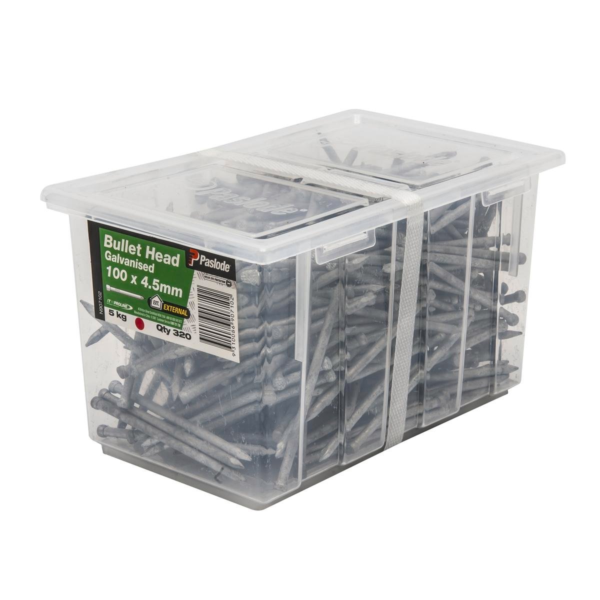 Paslode Bullet Head Nails 100mm 4.5mm Galvanised Steel 320 Pack