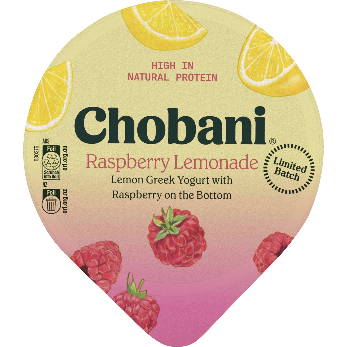 Chobani Raspberry Lemon Greek Yogurt 160g