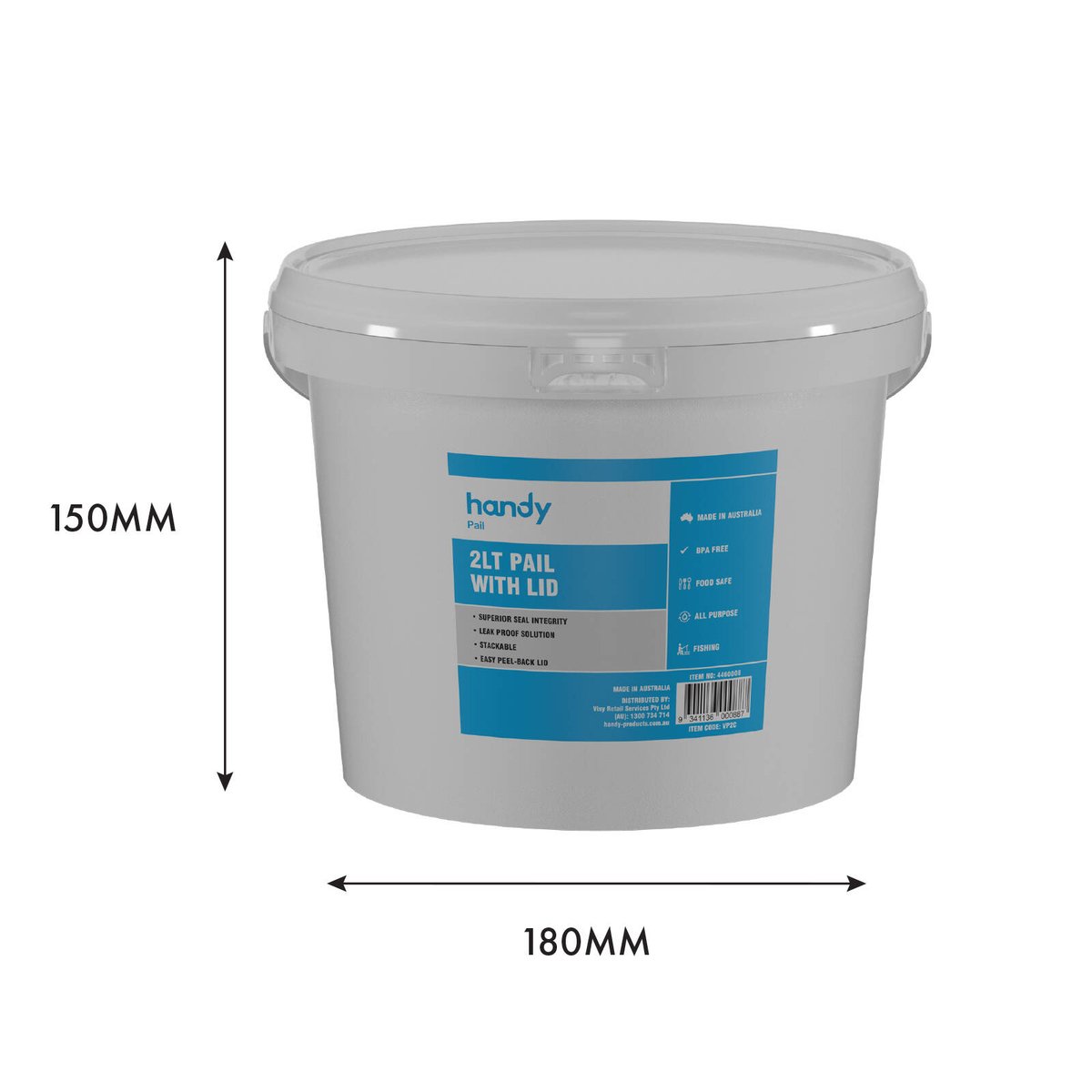 Handy Pail Bucket - 2.3L - Plastic - Food Grade