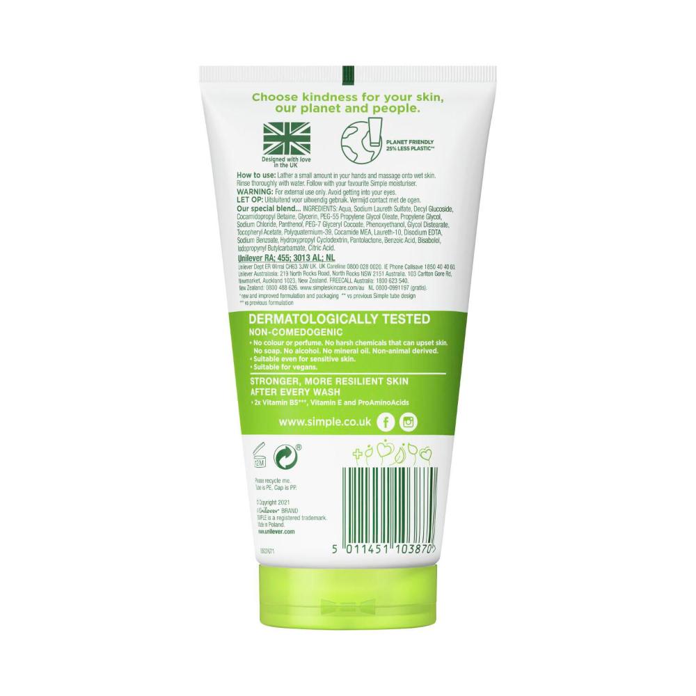 Simple Moisturising Facial Wash Kind To Skin - 150mL