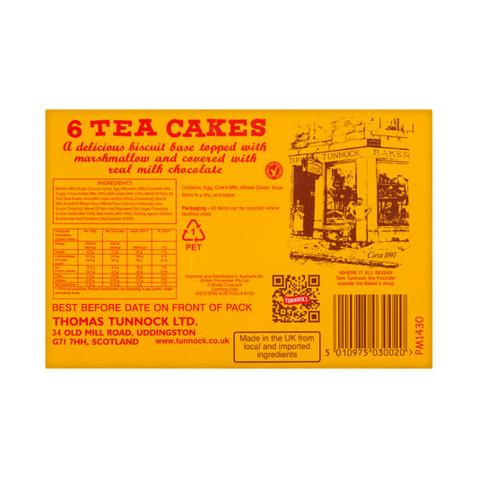 Tunnock's Tea Cakes Milk Chocolate 6 Pack - 126g