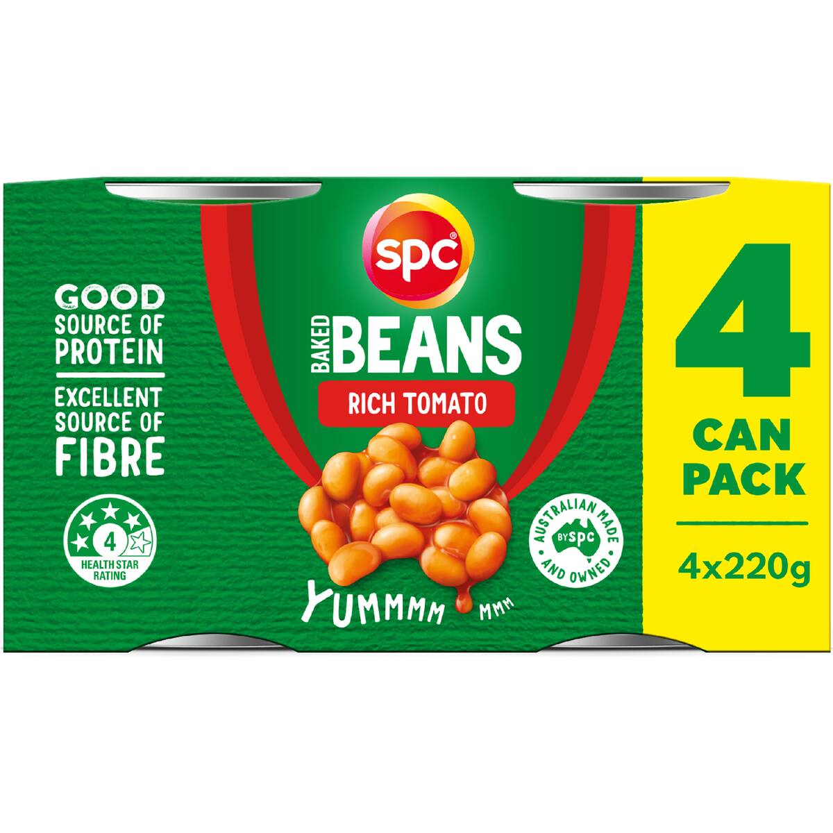 Spc Baked Beans Rich Tomato 220g X 4 Pack
