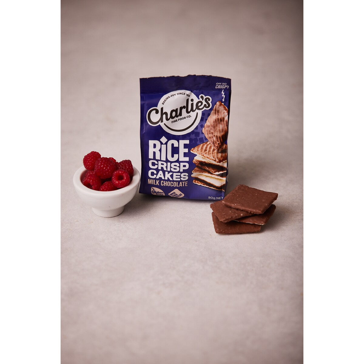 Charlie's Fine Food Co. Mini Rice Crisps Milk Chocolate 80g