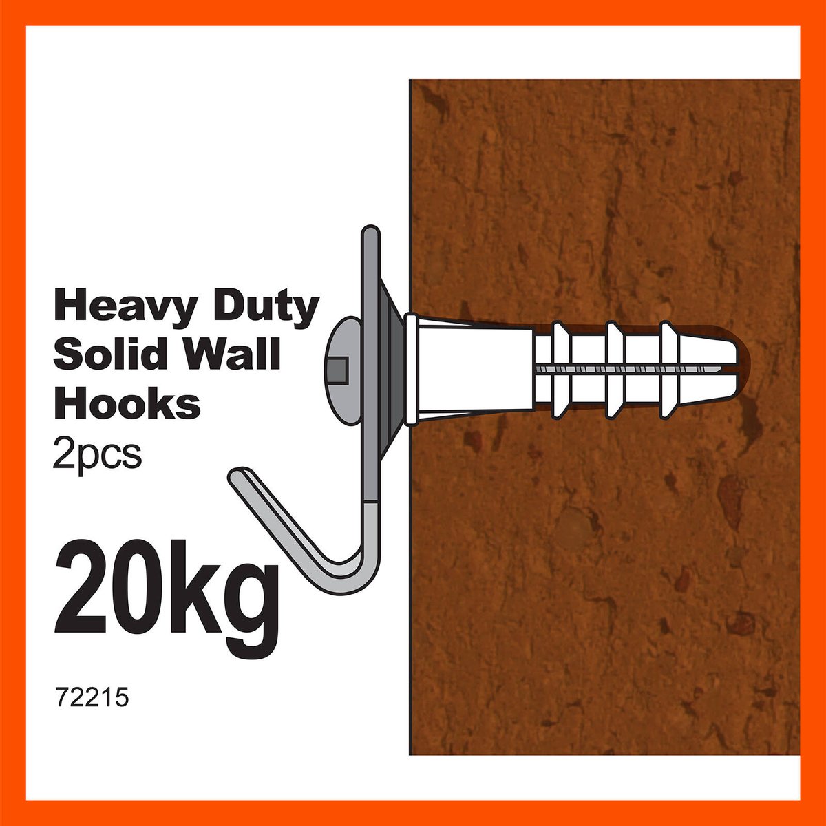 Everhang Picture Hanging Hook - 20kg - Steel - Heavy Duty - 2 Pack