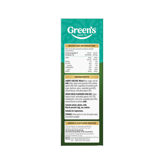 Green's Deluxe Carrot Layer Cake Mix - 600g