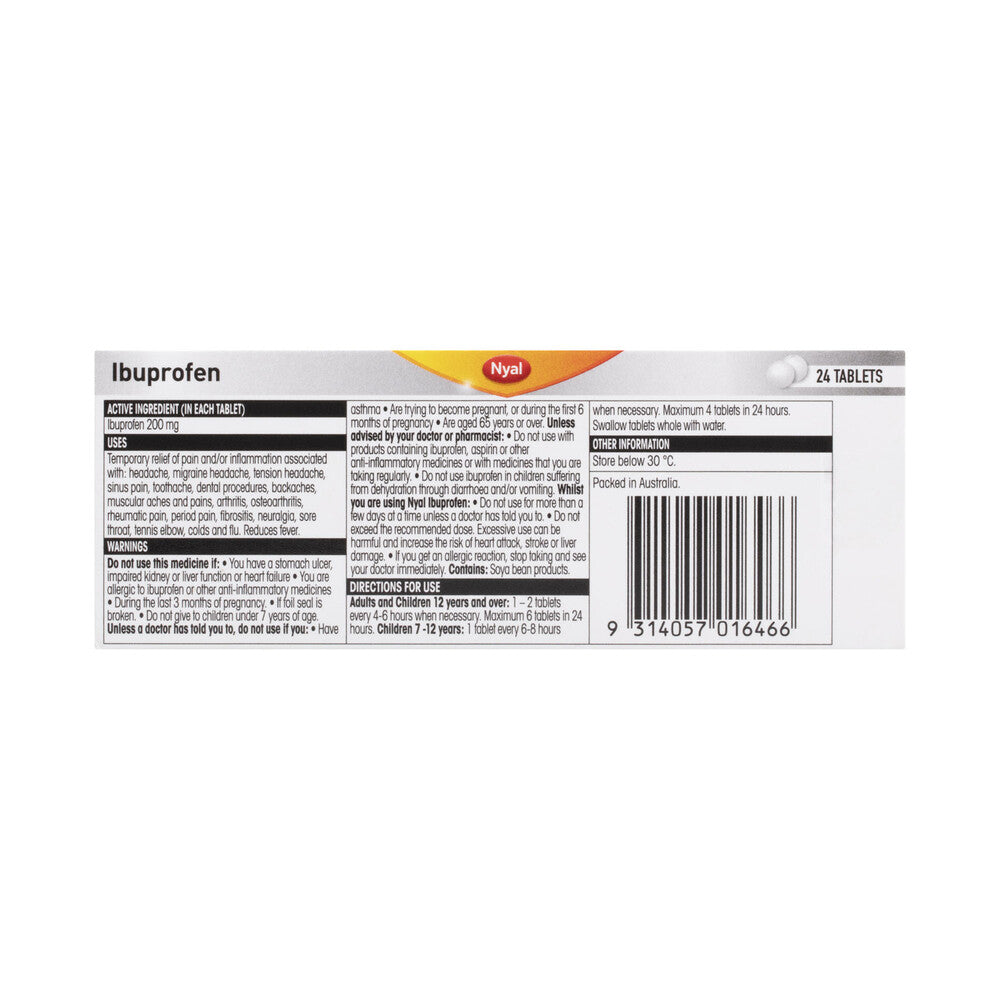 Nyal Ibuprofen Tablets - 24 pack