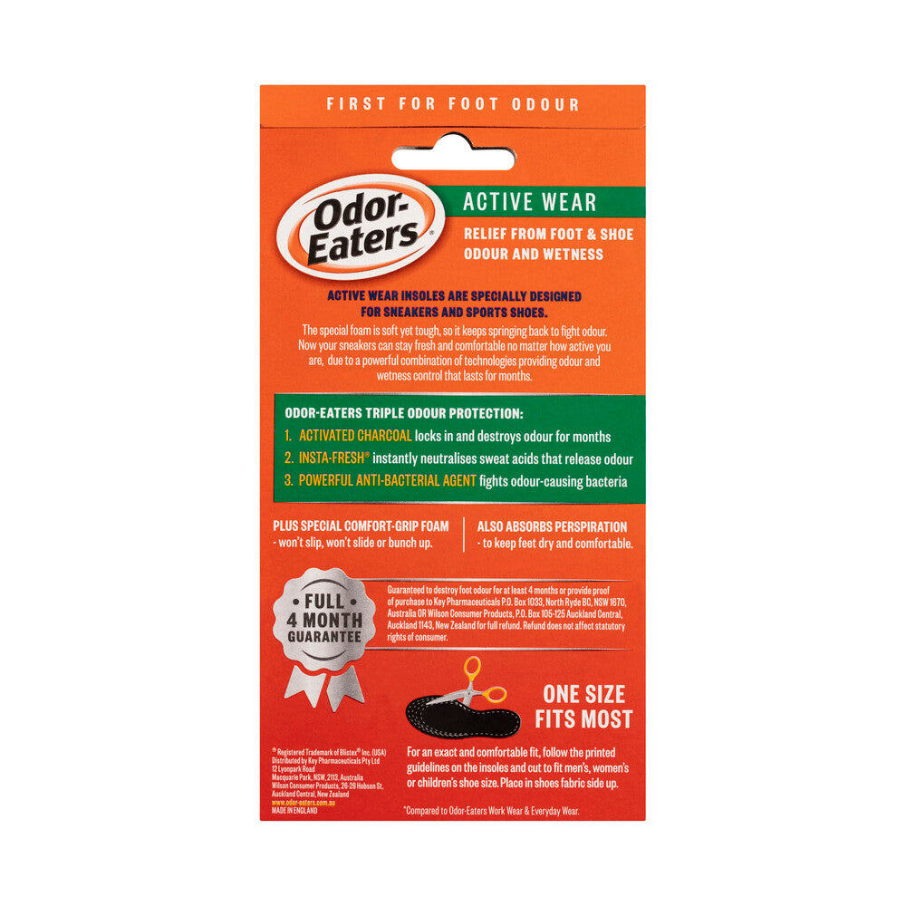 Odor Eaters Active Wear Insole - 1 pack
