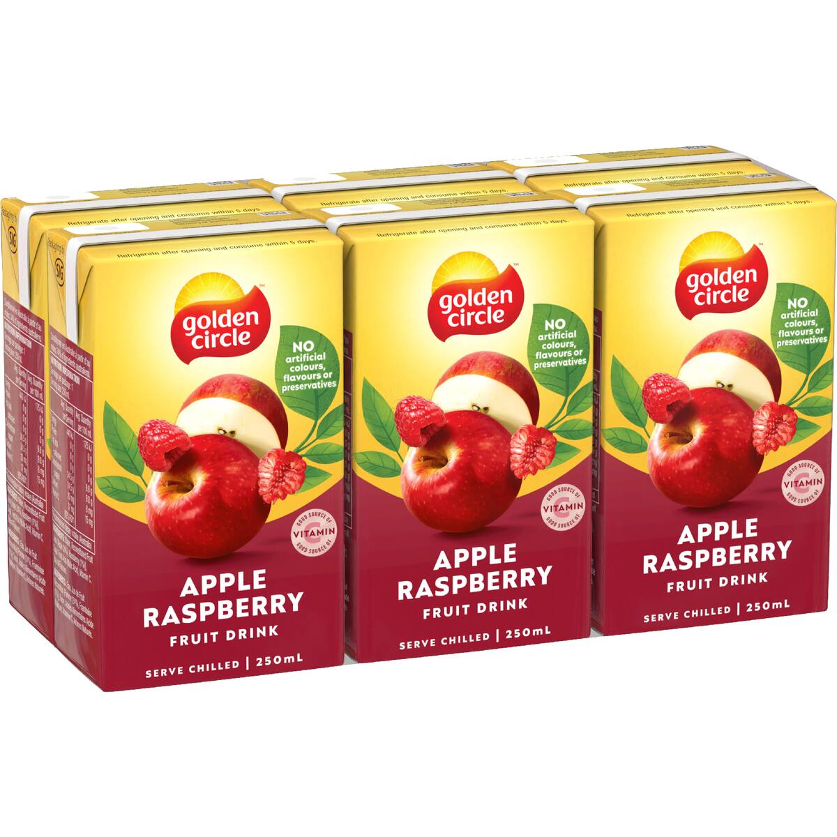 Golden Circle Apple & Raspberry Poppers 250ml X 6 Pack