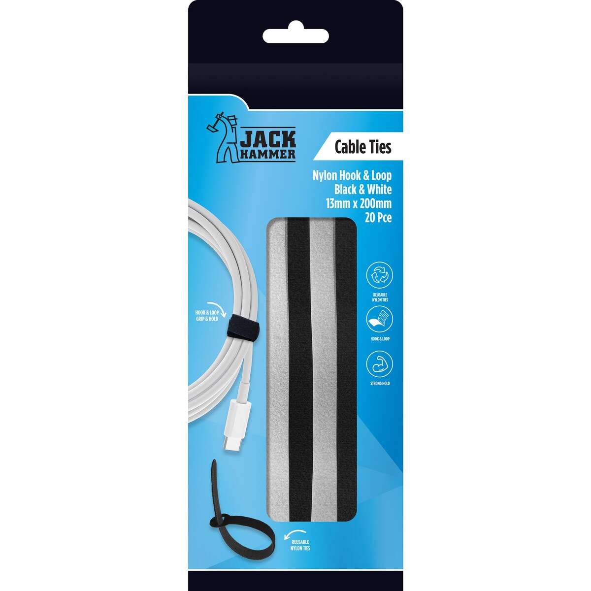 Jack Hammer Nylon Cable Ties 20 Pack