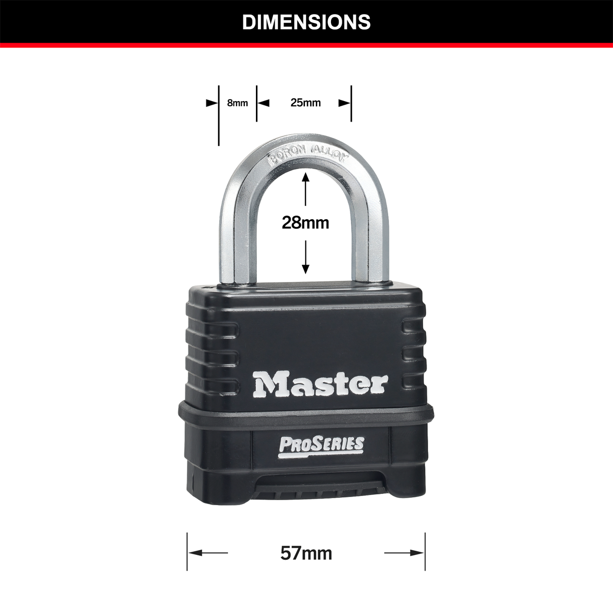 Master Lock Combination Padlock - 57mm - Zinc - Resettable