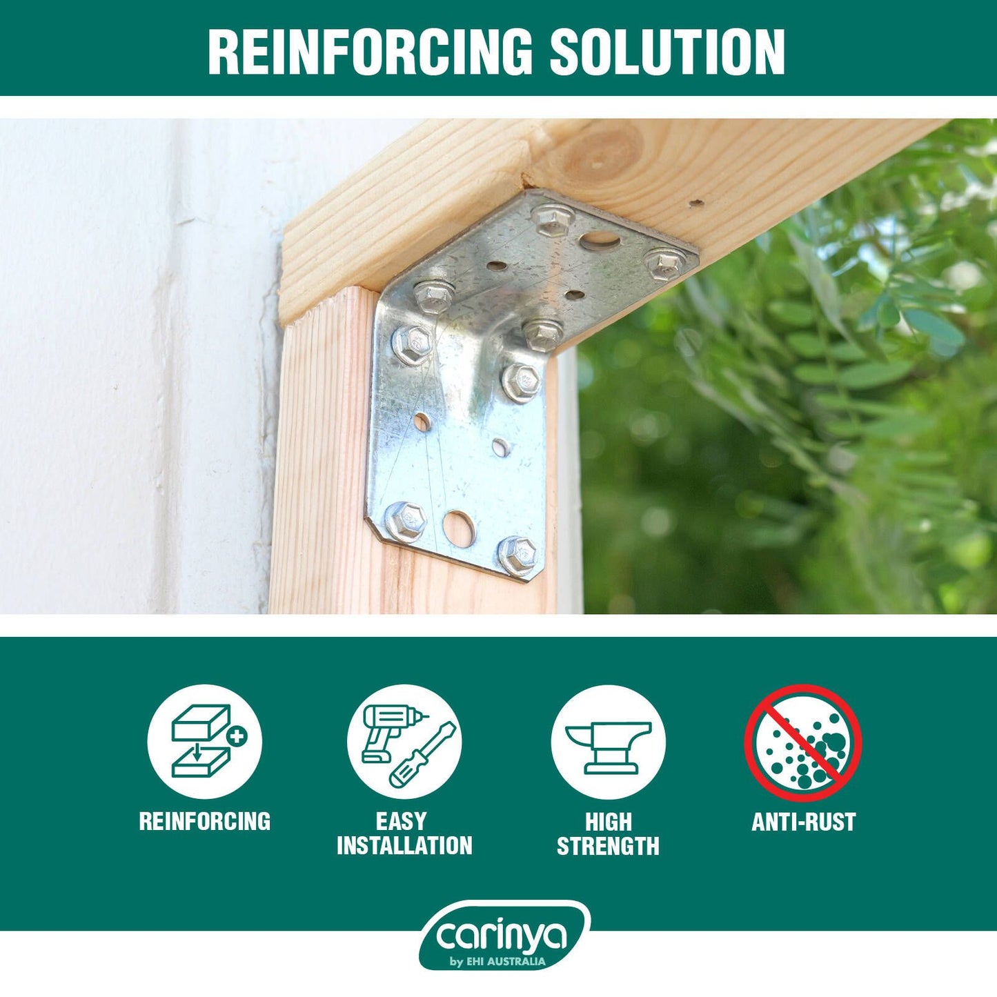 Carinya Reinforcing Angle Bracket - 140 x 75 x 50mm