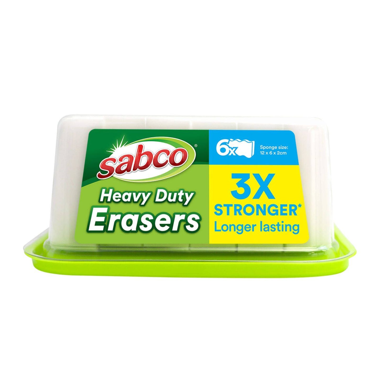 Sabco Heavy Duty Erasers - 3x Stronger Longer Lasting - 6 Pack