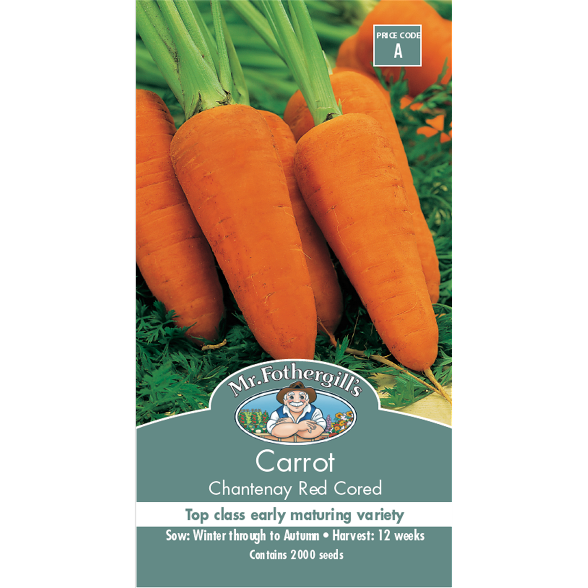 Mr Fothergill Chantenay Red Carrot Seeds 75mm Orange Sweet Flavor