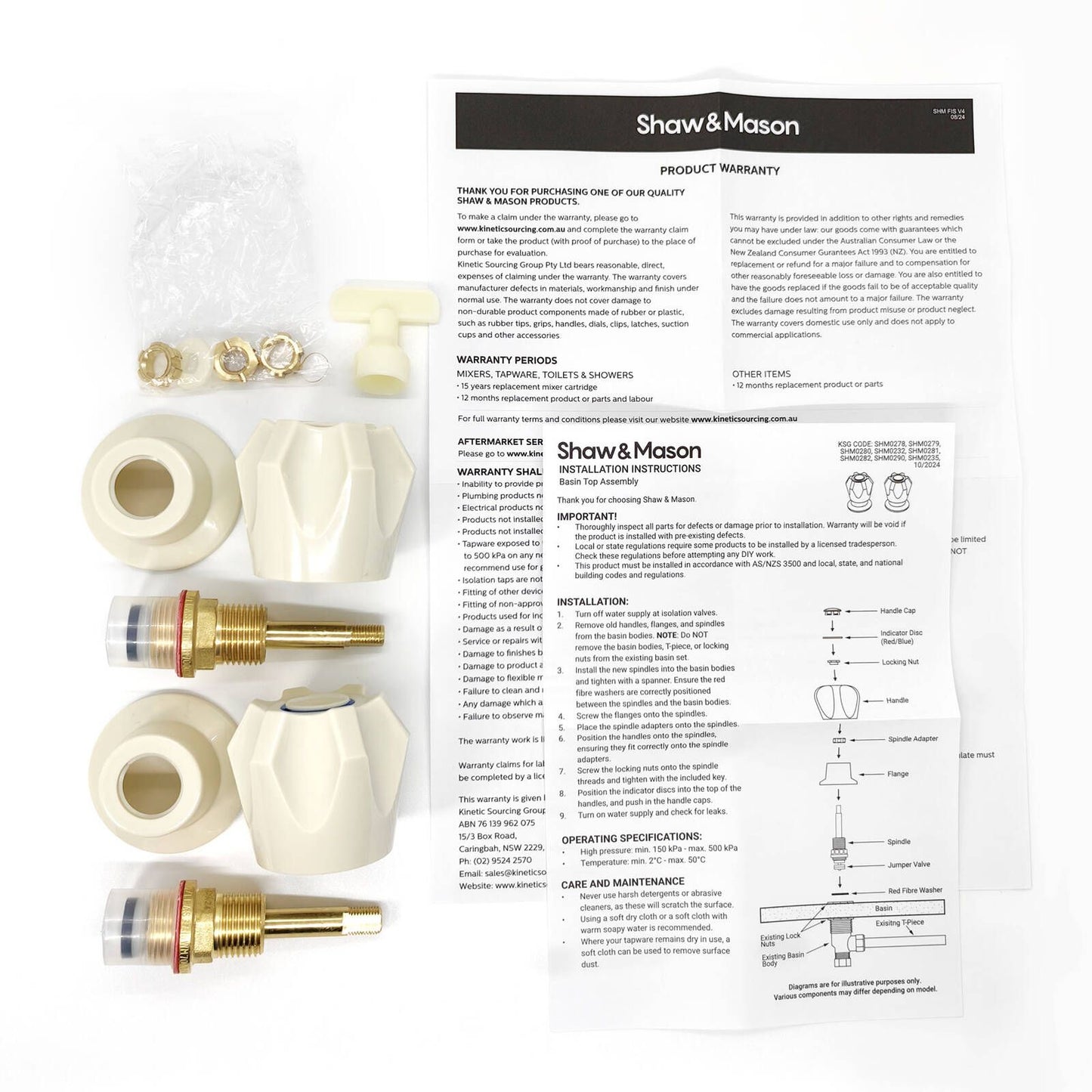 Shaw Mason Ivory Basin Top Assembly - 160 x 120mm - Pair