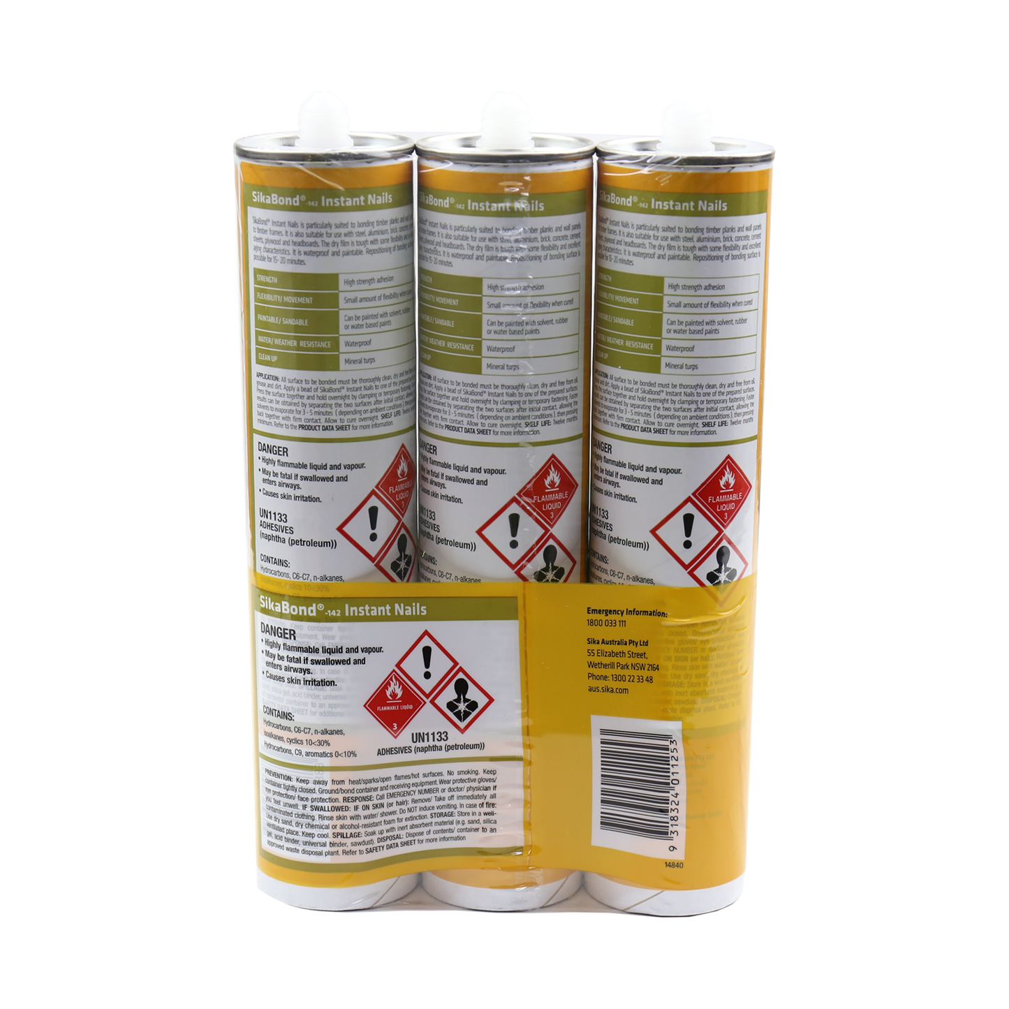 Sika Sikabond 142 Instant Nails - 300g - 3 Pack