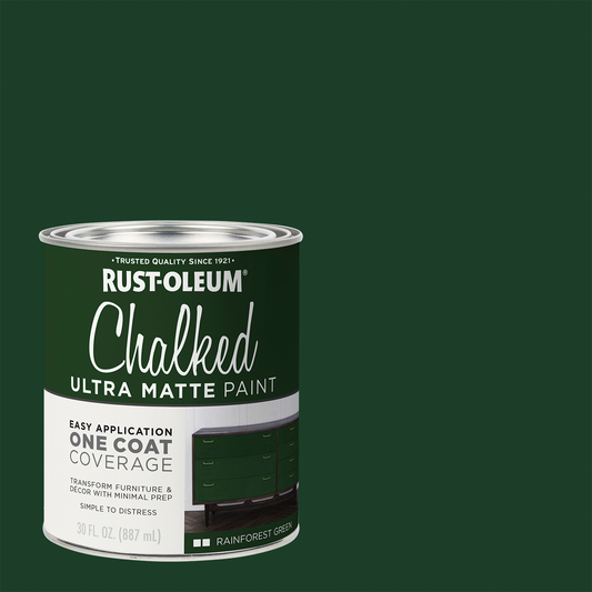 Rust Oleum Chalked Ultra Matte Paint Rainforest Green 887ml