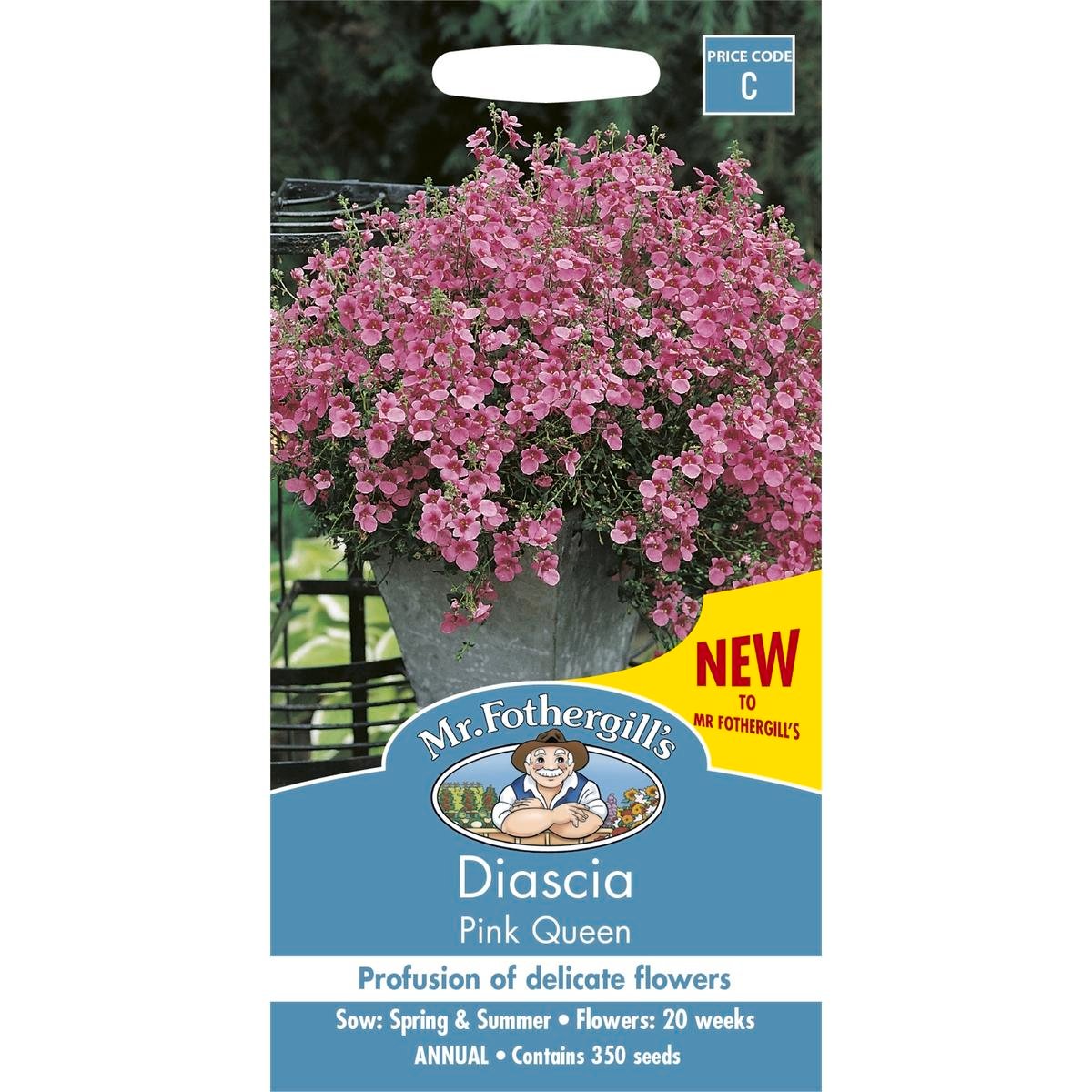 Mr Fothergill Diascia - 350 Seeds - Seed - Pink Trailing Flowers