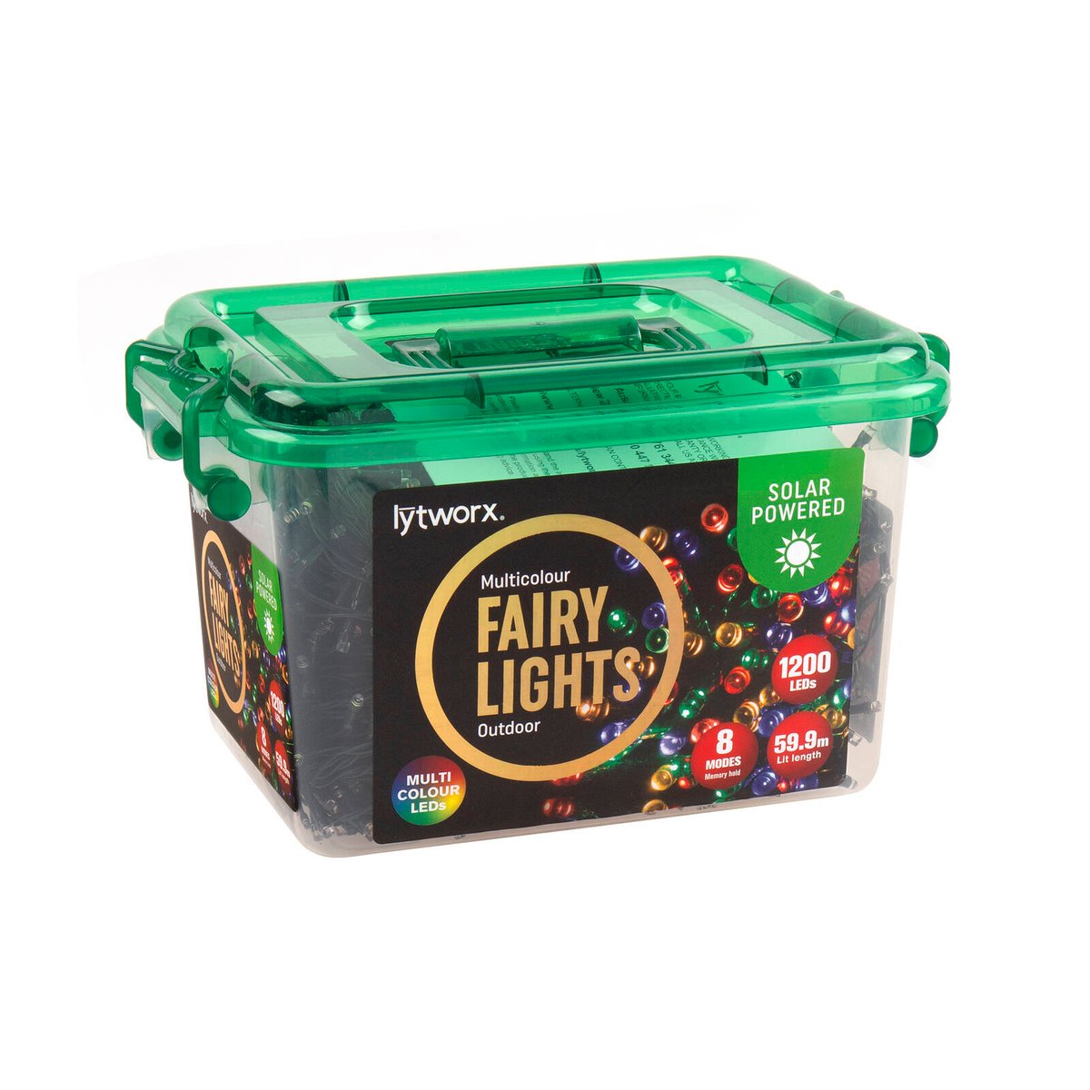 Lytworx Solar Multicolour Fairy Lights 1200 Pack - 59.9m - 1200 LEDs