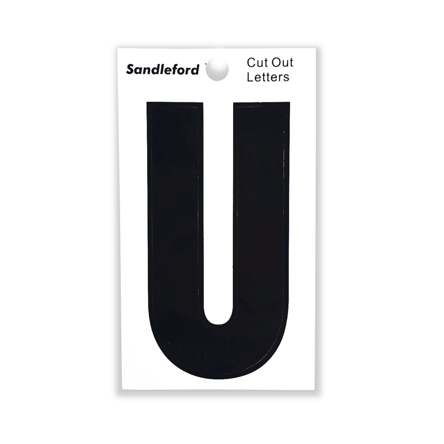 Sandleford Black Cut Out Self Adhesive House Letter U - 85mm