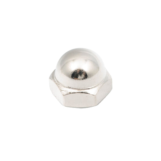 Zenith Dome Nut - 1/4" - Chrome - 12 Pack