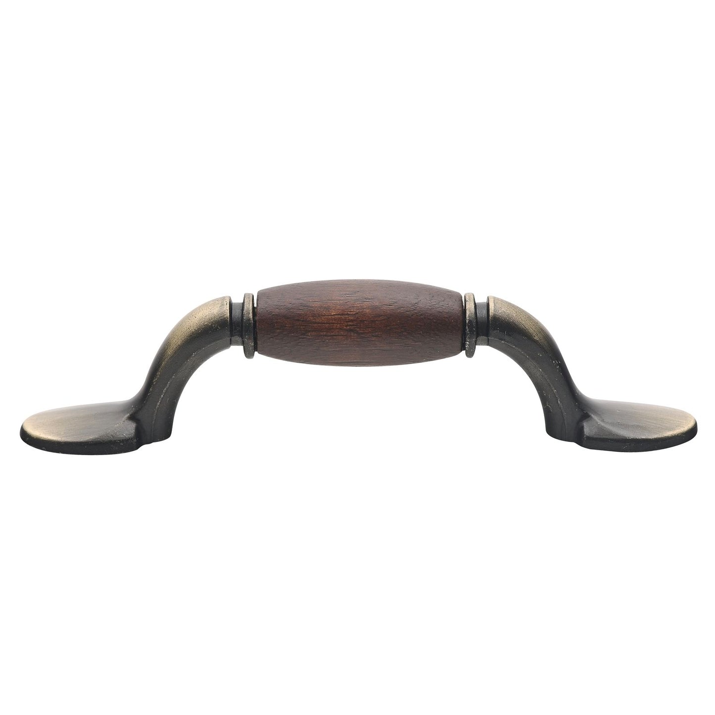 Prestige Handle - 80mm - Beech - Antique Brass