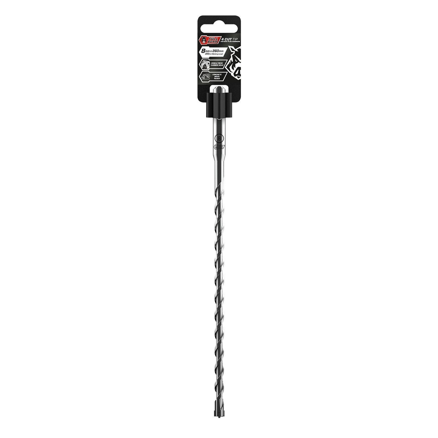 Full Boar 4 Cut Tip Drill Bit - 8 x 260mm