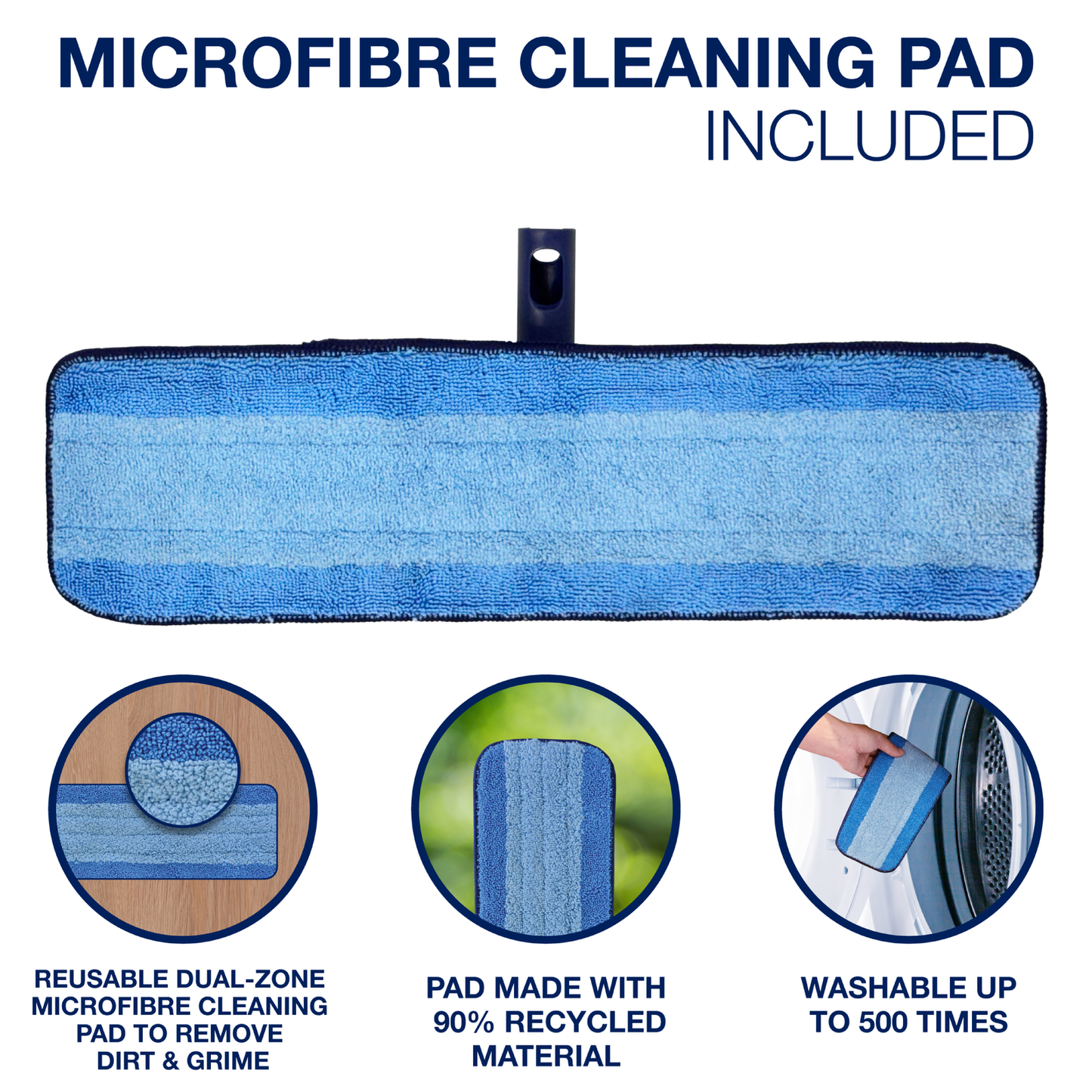 Bona Deluxe Microfibre Mop - 2 Pads - 1360mm
