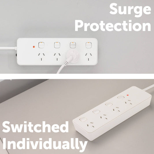 Click 4 Outlet Surge Powerboard