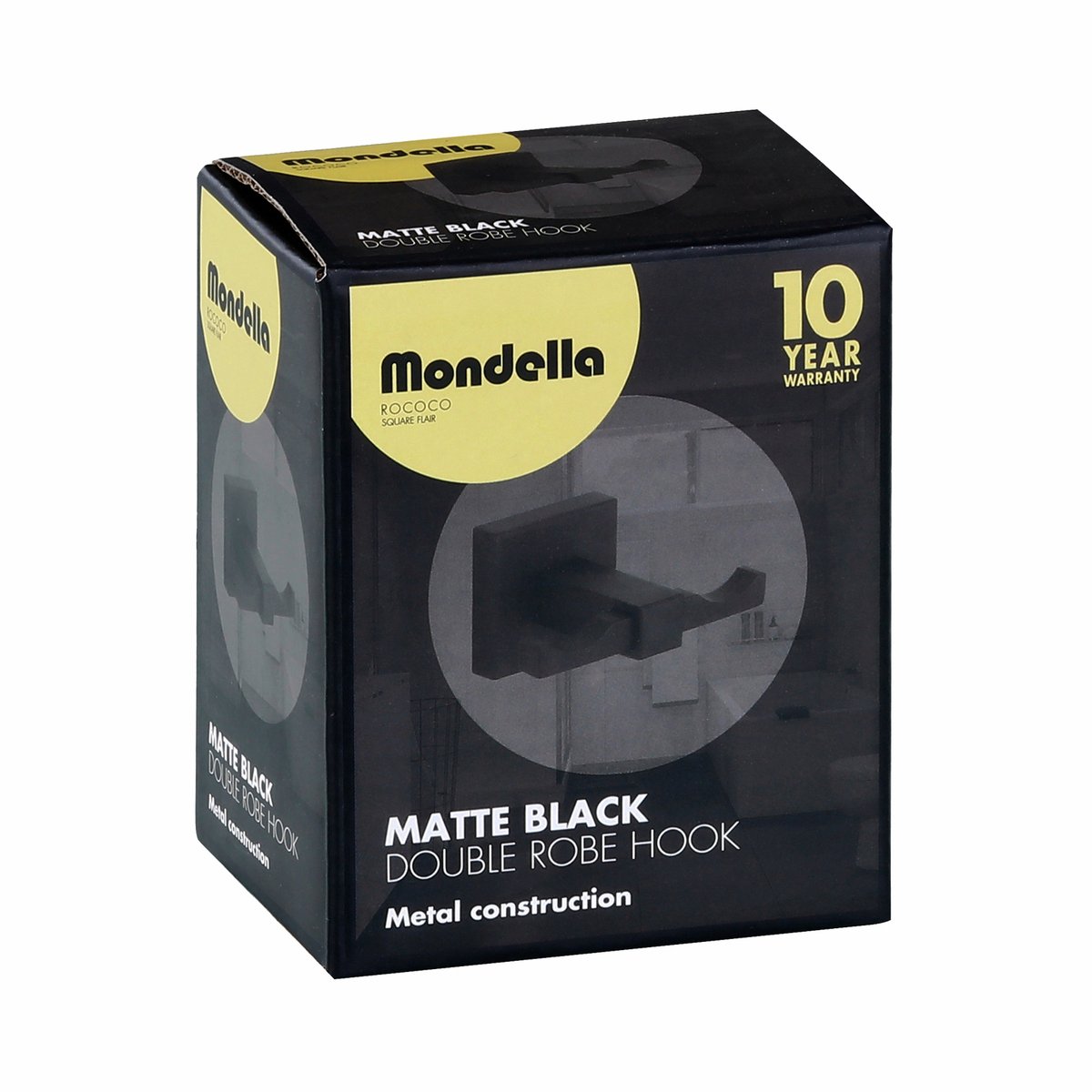 Mondella Matte Black Rococo Double Robe Hook - 80mm x 44mm x 60mm