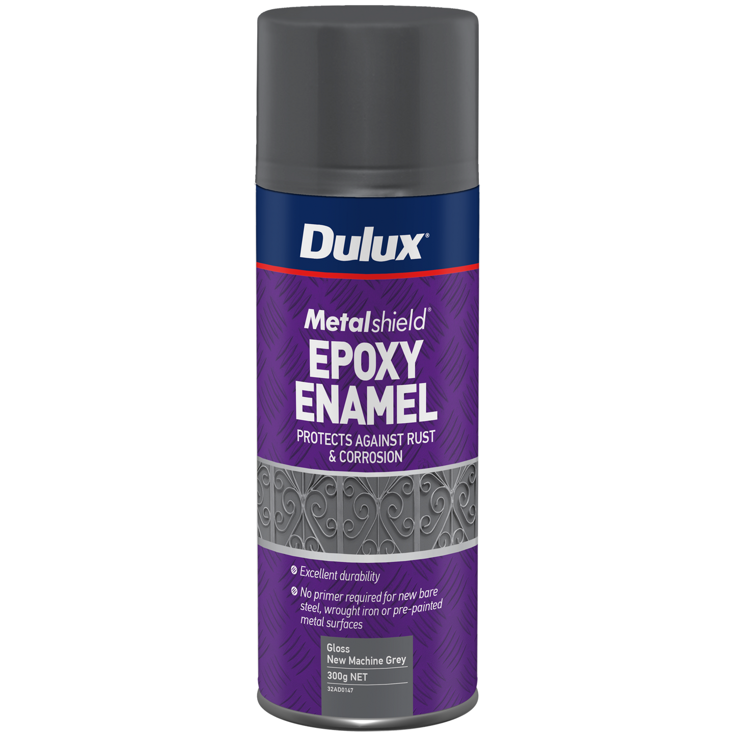 Dulux Metalshield Epoxy Enamel Gloss Spray Paint - 300g - New Machine Grey