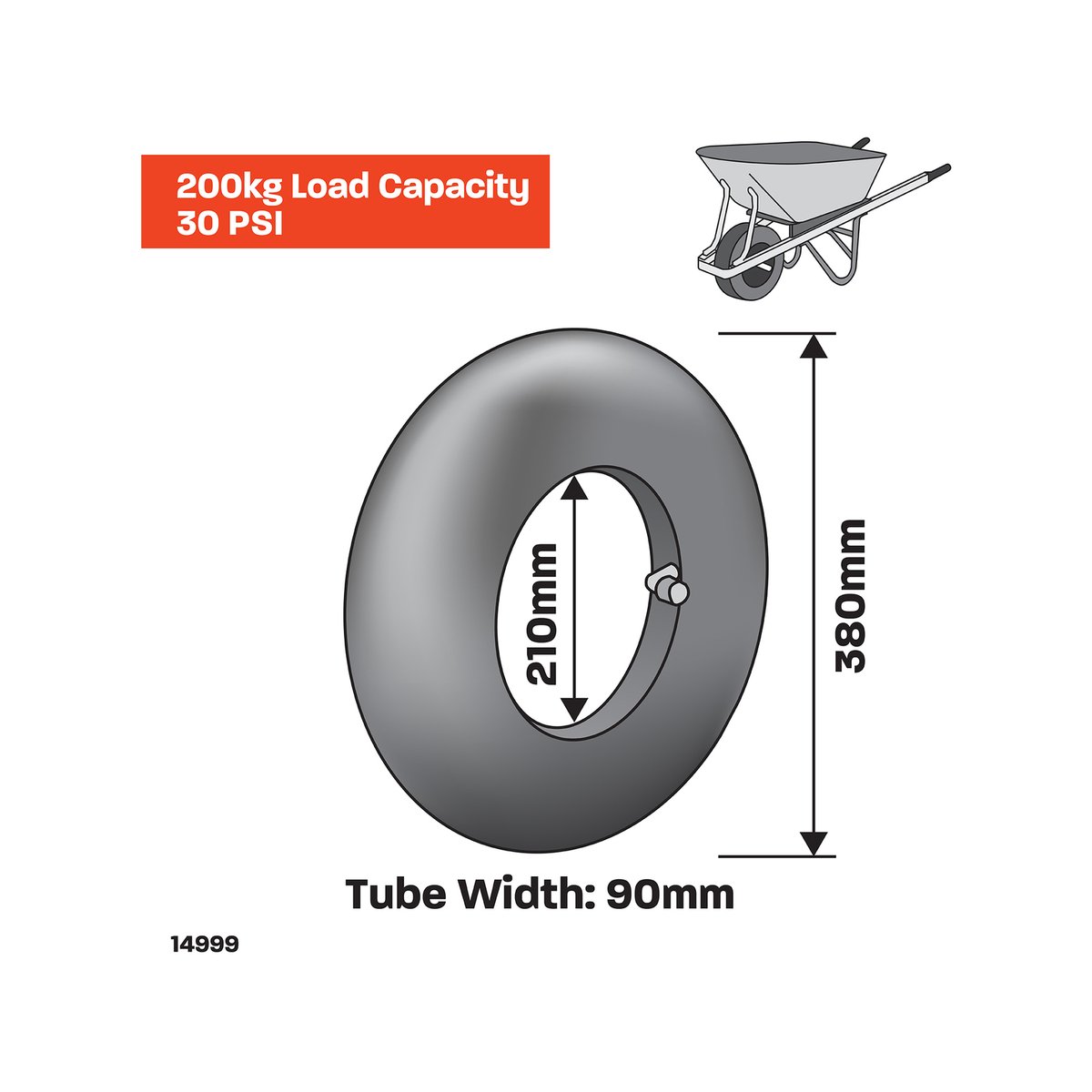 Move It 650 x 8 Inner Tube - Rubber - Easy Install - Durable