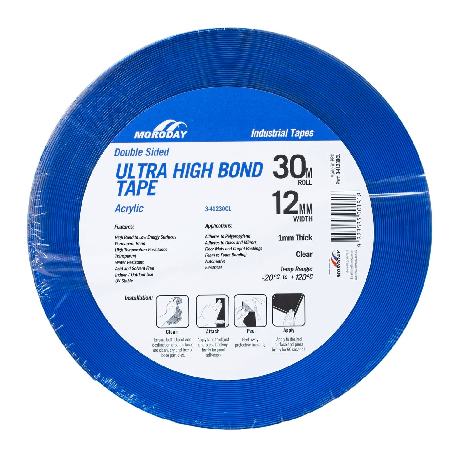 Moroday Double Sided Tape - 12mm x 30m