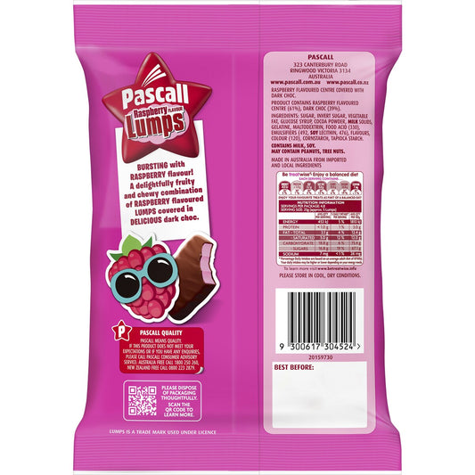 Pascall Chocolate Raspberry Lumps Bites Snack & Share Bag 120g
