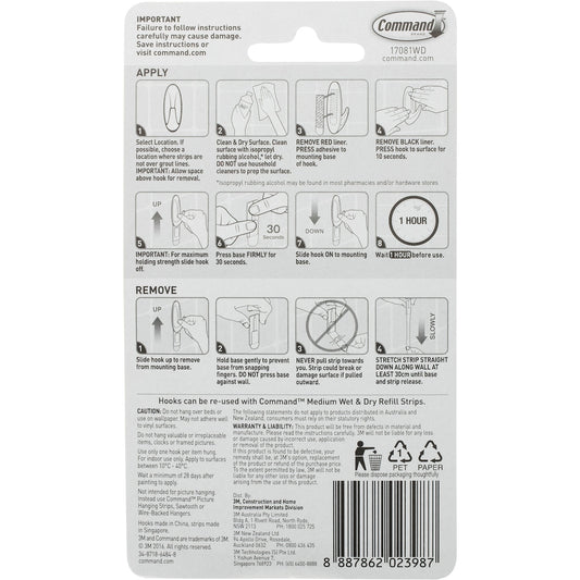 3M Command Wet & Dry Designer Hook 2 pack