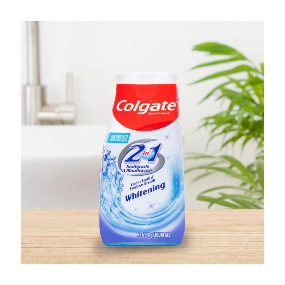 Colgate 2 in 1 Liquid Gel Whitening Toothpaste & Mouthwash - 130g