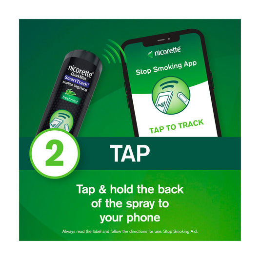 Nicorette Quit Smoking Quickmist Smart Track Nicotine Mouth Spray 1 Pack - 13.2mL