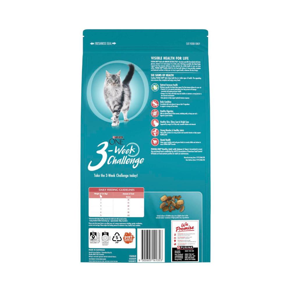 Purina One Adult Dry Cat Food Healthy Salmon And Tuna - 1.5kg