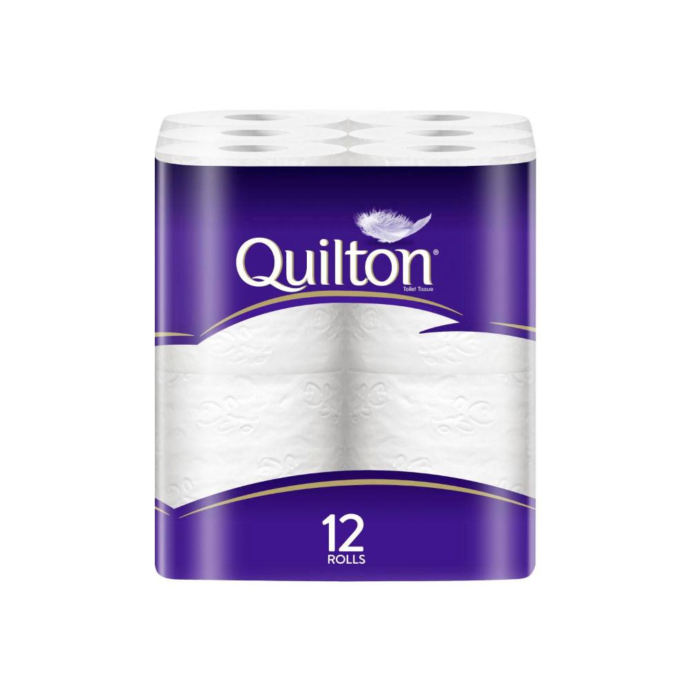 Quilton 3 Ply Unscented White Toilet Paper - 12 pack