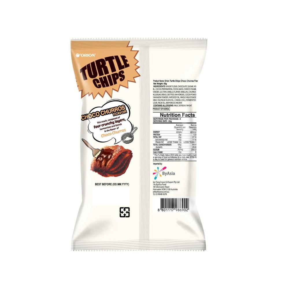 Orion Turtle Chips Choco Churros - 80g
