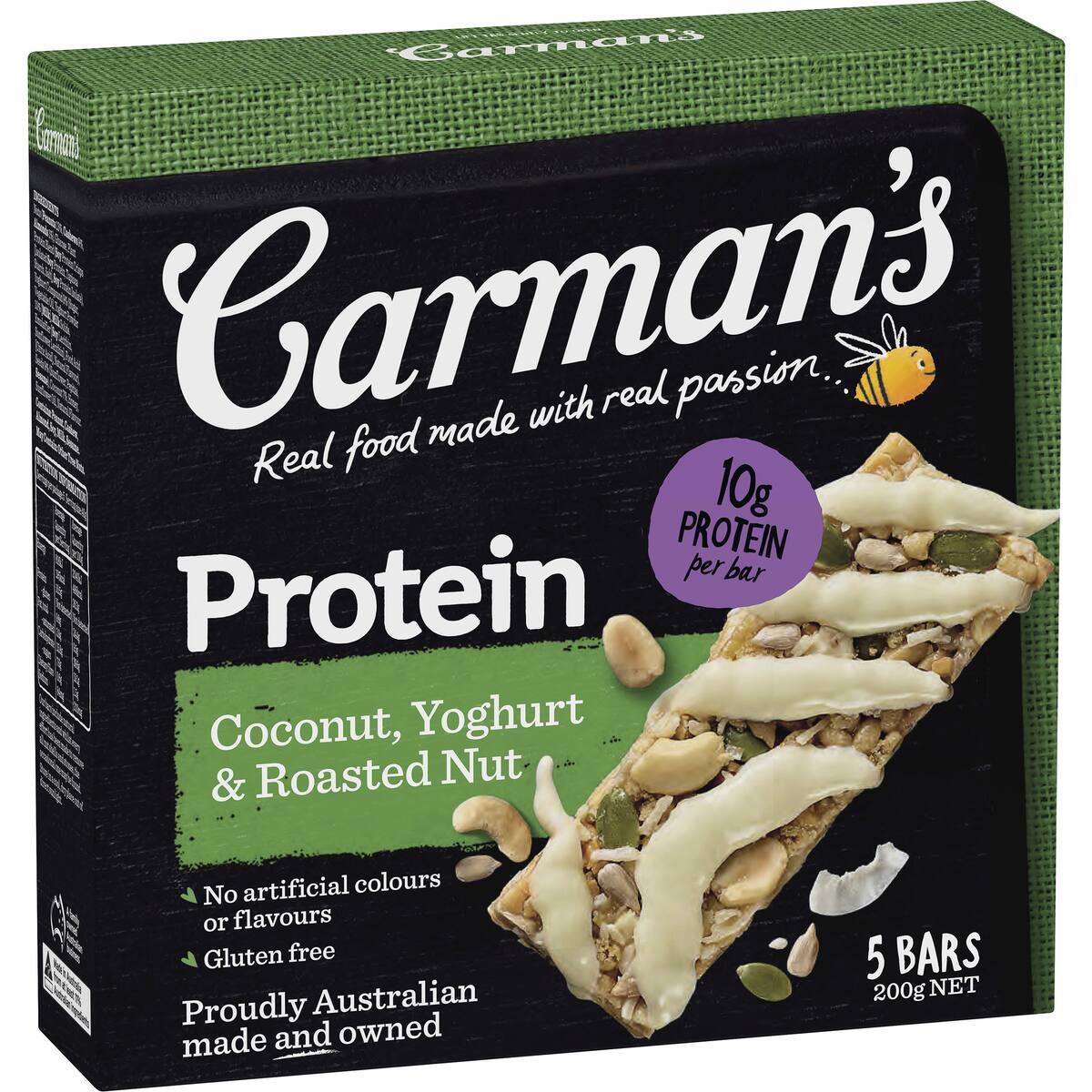 Carman's Protein Bars Coconut Yoghurt & Roasted Nut 5 Pack