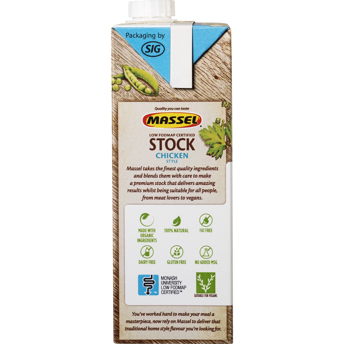 Massel Plant Based Chicken Style Liquid Stock Salt Reduced 1L