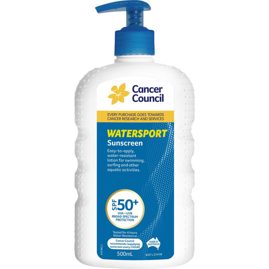 Cancer Council Watersport Spf50+ Sunscreen Pump 500ml